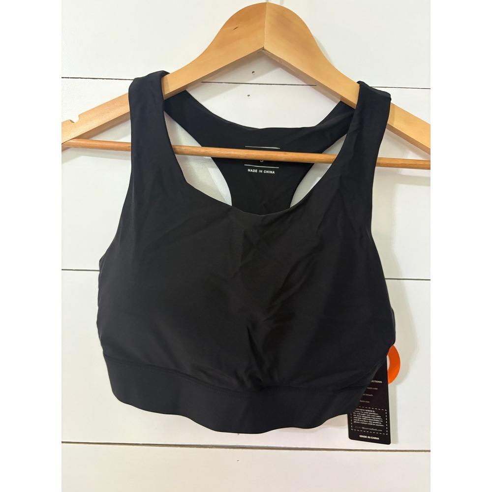 Mivei Black UPF 50+‎ UV Protection Cutout Back Racerback Sports Bra Size S
